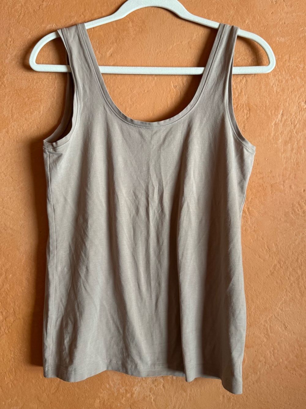 Theory Cotton Stretch Scoop Neck Tank Top L